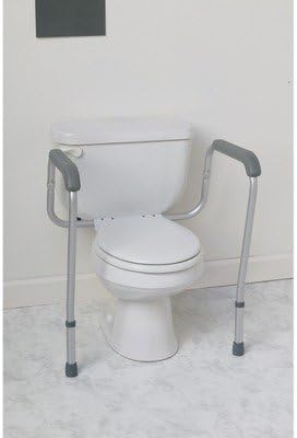 Medline Toilet Safety Rail For Seniors with Easy Installation, Height Adjustable Toilet Safety Frame, Bathroom Assist Rail with Armrests, Bathroom Safety, 250 lb. Weight Capacity