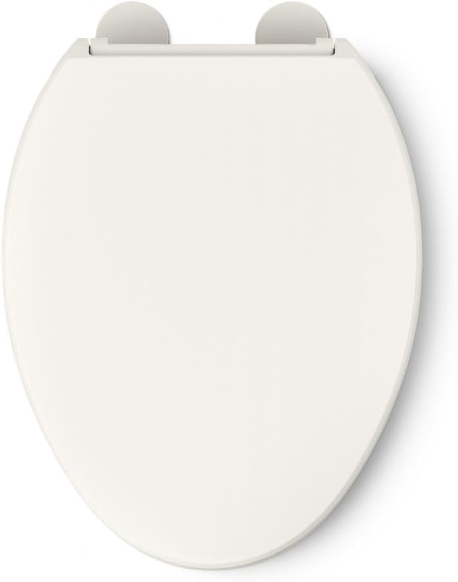 KOHLER 25875-96 Hyten 3" Height, Elevated Soft Close Elongated Toilet Seat, Contoured Seat with Grip-Tight Bumpers, Quick-Attach Hardware, No Slam Toilet Seat, Biscuit (Pack of 2)