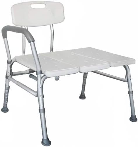 Winado Tub Transfer Bench for Bathtub with Backrest & Padded Armrest, Supports up to 330 lbs Aluminium Alloy Bath Chair Seat, White