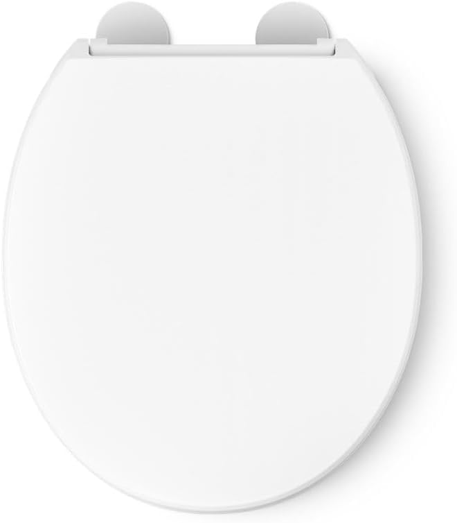 KOHLER 25876-0 Hyten 3" Height, Elevated Soft Close Round Toilet Seat, Contoured Seat with Grip-Tight Bumpers, Quick-Attach Hardware, White (Pack of 2)