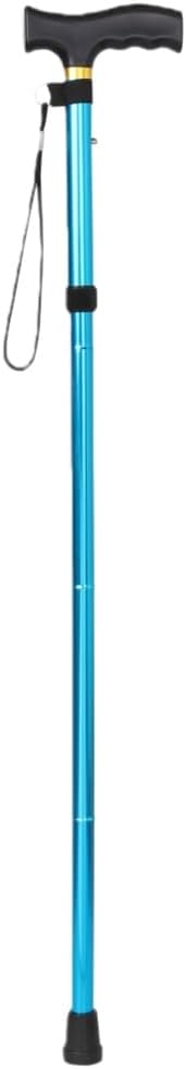 Folding Lightweight Walking Stick - Adjustable Aluminum Metal Collapsible Travel Cane with Non-Slip Rubber Base