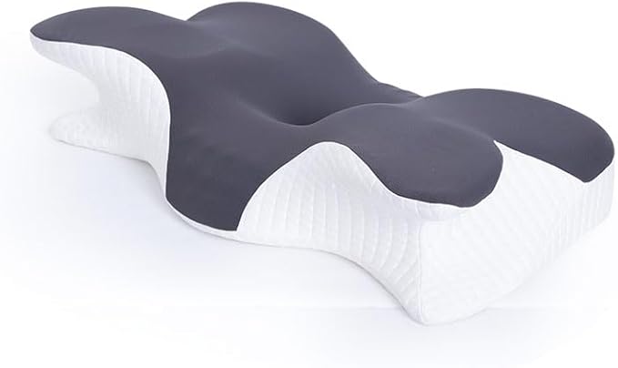 Pampkin Memory Foam Cervical Neck Pillow for Sleeping | Ergonomic Spinal Alignment Support Pillow for Neck, Back & Shoulder Pain Relief | Contoured Butterfly Design for Side, Back, Stomach Sleepers