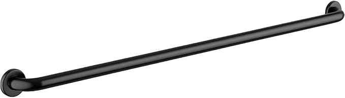 48″ Stainless Steel Matte Black Restroom Grab Bar - Wall Mounted Safety Rail for Toilet and Shower, Commercial Bathroom Support Bar for Elderly, 250 lb Capacity