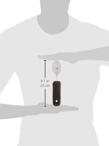 Sammons Preston Sure Grip Bendable Tablespoon, Bendable Stainless Steel Spoon with 4" Long Thick Rubber Handle with Good Grips, Eating Aid for Arthritis, Weak Grip, Stroke Impairments, & Disabilities