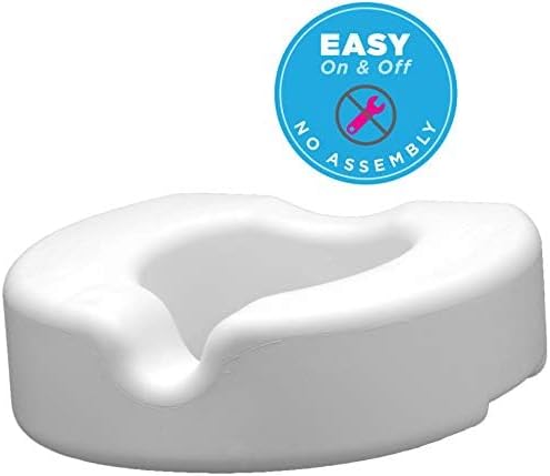 NOVA Toilet Seat Riser – Adds 5” of Height, Raised Toilet Seat with 300 lb Weight Capacity, Universal Fit, Slip-Resistant Bathroom Safety Aid for Elderly & Seniors