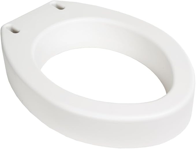 Essential Medical Supply Standard Bowl Round Toilet Seat Riser with 3.5" Rise - 17.5" x 13.5" x 3.5", Elevating and Raising Toilet Seat for Seniors, Adults and The Elderly with 300lb Weight Capacity