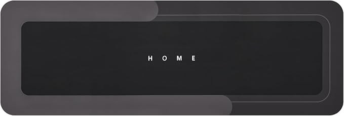 Housego Absorbent Bath Mat Magic Rug, Quick Drying Magic Bath Mat Non-Slip Floor Rug Rubber Backed for Bathroom Kitchen Shower Sink, Water Absorbent (1PC, 16.93''x50'', Black)