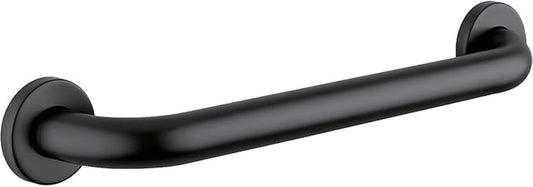 18" Stainless Steel Matte Black Restroom Grab Bar - Wall Mounted Toilet and Shower Safety Bar for Elderly, Slip Prevention Support Handle, Commercial Bathroom Rail, 250 lb Capacity, Mounting Hardware