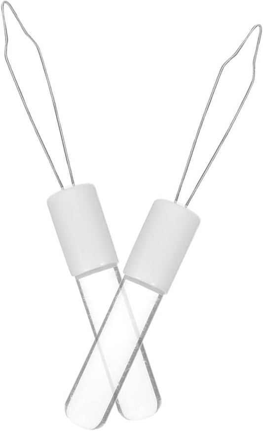 2pcs Acrylic Button Hook and Zipper Pull Assist Device Portable Dressing Aid Tool for Seniors Elderly Disabled with Limited Mobility