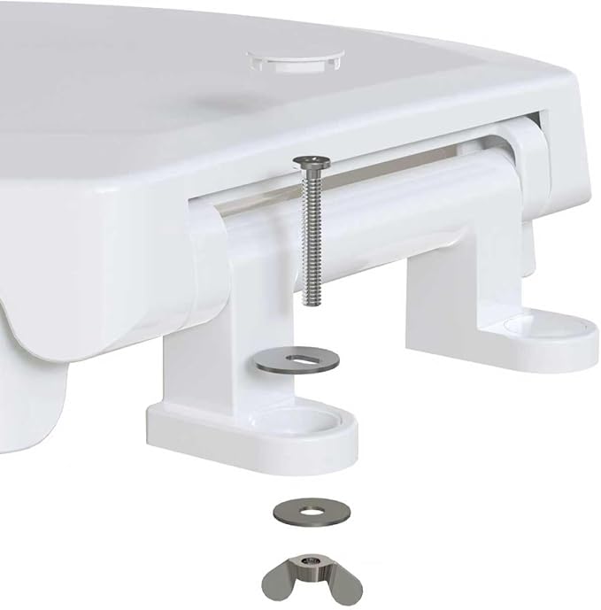 CYRRET 3 Inch Elevated Toilet Seat Riser, Raised Toilet Seat Enlongated Bowl (18.5") for Elderly and Seniors, Durable Plastic, Slow Close, Safety Bathroom Assist Device, Easy Installation, White