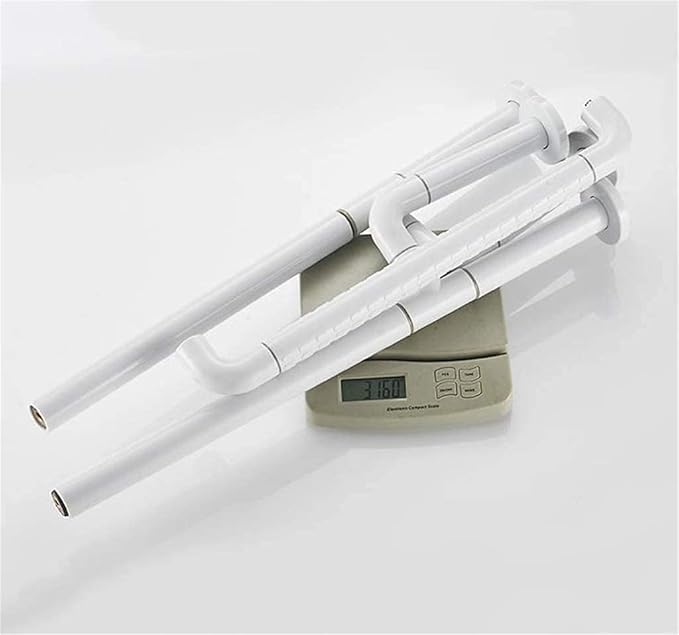 Floor-Standing Toilet Rails, Stainless Steel Frame Support Grab Bar, Home Bathroom Handicap Nylon Non-Slip Handle, Shower Balance Bar Assist Grip (Color : White, Size : 54x72cm)