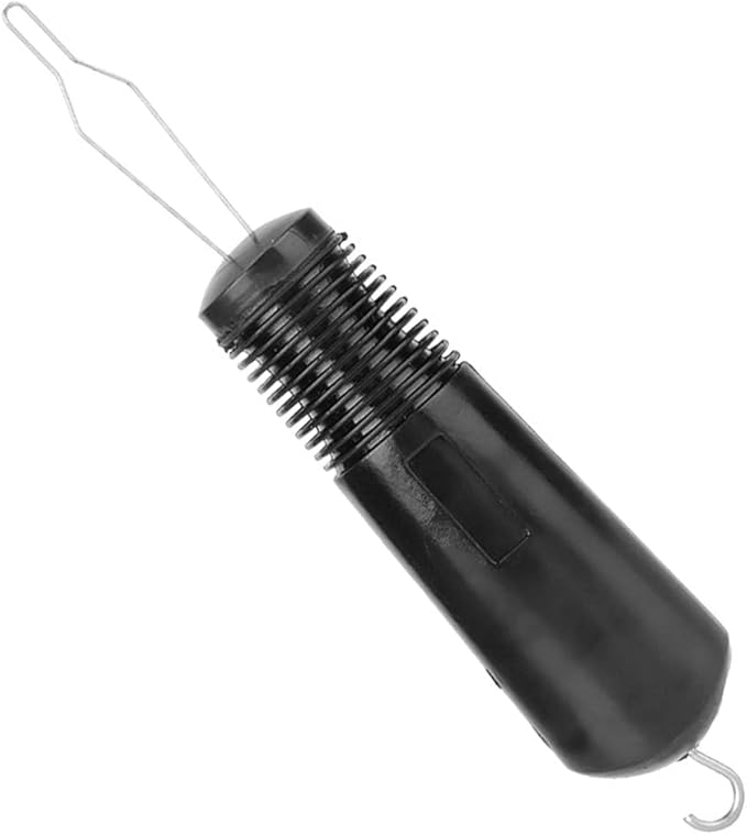 Stainless Steel Button Hook with Zipper Pull, Button Hook Dressing Aid Assist Tool with Comfort Grip Shirt Dressing Buttoning Aid for Elderly Disabled Black