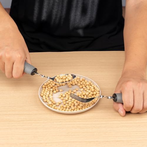Bendable Adaptive Utensils for Elderly, Disabled People, Parkinson’s, Arthritis, Hand Tremors, Weak Hand Grip & Handicapped, Arthritic Hands-Non Slip Handles