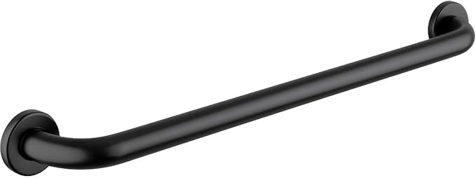 30″ Matte Black Restroom Grab Bar - Stainless Steel Wall Mount Safety Rail for Elderly, Shower or Toilet Support, Commercial Bathroom Handrail, 250 lb Capacity