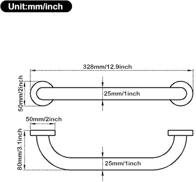 WINCASE Gold Grab Bars for Shower, Bath Tub Shower Handle, Toilet Handrail 12 inch Solid Brass for Safety with Concealed Screw