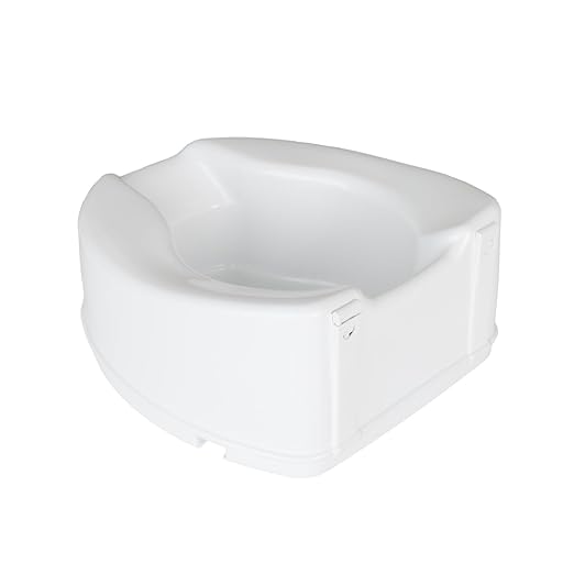 Homecraft Savanah Raised Toilet Seat, 6" High Elevated Toilet Seat Locks Onto Standard Toilets, Portable Assistance Commode Seat with Sturdy Brackets, Medical Aid for Elderly, Disabled, Limited Mobility