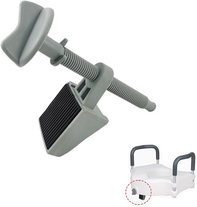 Raised Toilet Seat Lock Button Replacement Dial Knob Locks Rod Fastener for Toilet Seat Riser with Arms Elevated Bathroom Safety Extender Handicap Seniors Secure Locking Attachment