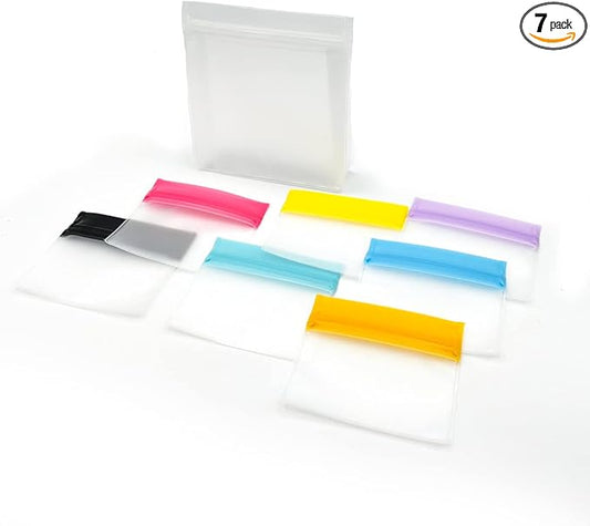 EZY DOSE Reusable 7-Day Pill Pouch Set, Durable Multi-Purpose Travel-Sized Containers, Includes Colors for Easy Identification, Large Storage, Clear, BPA Free, TSA Approved