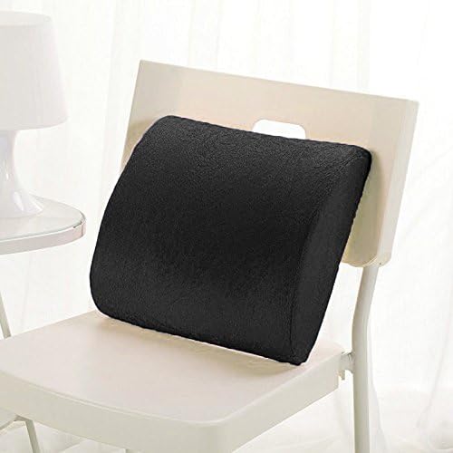 Bookishbunny Premium Memory Foam Lumbar Support Cushion Pillow (Black)