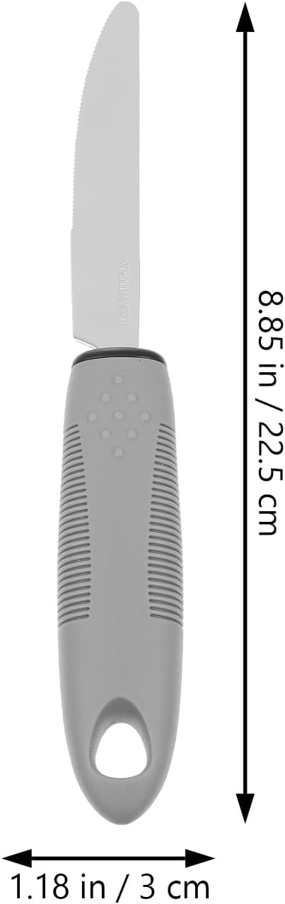 Healifty Adaptive Utensils for Elderly with Built-up Handles Non-Weighted Tableware Set Includes Fork Spoon Cutter Supports Arthritis and Hand Tremors Easy to Clean 8.85 Inch
