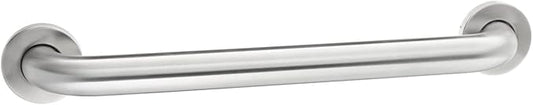 Amazon Basics Bathroom Handicap Safety Grab Bar, 18 Inch Length, 1.5 Inch Diameter, Holds up to 500LBs, ADA Compliant, Stainless Steel