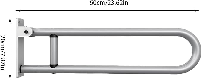 Handicap Bars for Bathroom,Sturdy Aluminum Alloy Safety Handrails - U Shaped Flip-up Folding Support Rail Handicap for Bathroom Laundry Room Kitchen Stairs