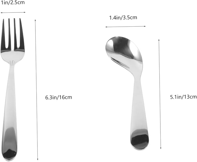 1set Adaptive Angled Spoon and Fork for Seniors Ergonomic Utensils for Easy Self-Feeding for Elderly and Disabled Individuals Grip Challenges