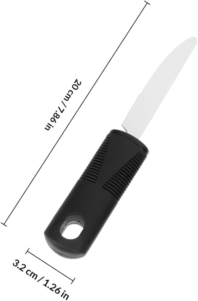 SHERCHPRY Adaptive Utensils Set for Elderly Anti-Skid Stainless Steel Cutlery with Non-Slip TPR Handles for Disabled and Seniors Ergonomic Design for Easy Grip