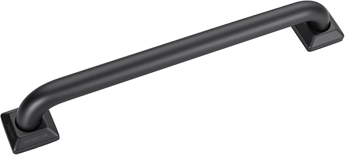 joyrain 500lb Capacity Stainless Steel Grab Bar - Heavy Duty Bathroom Safety Rail for Elderly, Anti-Slip Shower Handle, ADA Compliant (Matte Black, 16 inch)