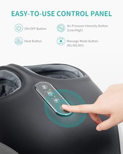Nekteck Foot Massager Machine with Heat, Shiatsu Feet Massage for Plantar Fasciitis & Neuropathy, HSA Eligible Massage Tools, 360° Air Compression & Deep Kneading Therapy, Relaxing Gifts for Mom Dad