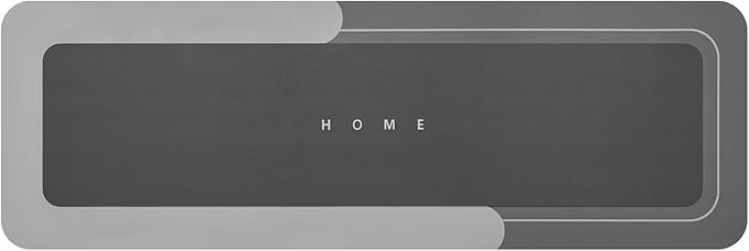 Housego Absorbent Bath Mat Magic Rug, Quick Drying Magic Bath Mat Non-Slip Floor Rug Rubber Backed for Bathroom Kitchen Shower Sink, Water Absorbent (1PC, 16.93''x50'', Dark Gray)