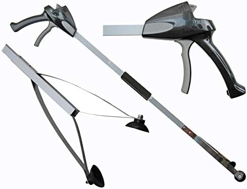 ArcMate EZ Reacher PRO Outdoor Suction Cup Reacher with Locking Grip and Handle with Slip Joint, Indoor Commercial and Outdoor Use, 4.5” Wide Jaw, 8lb. Capacity, Black, 32” (32P-DC-1-FBA)