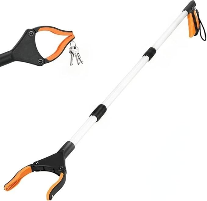 32" Grabber Reacher Tool, Lightweight Reacher Grabber Pickup Tool with 360° Rotating Jaw and Magnets, 3.5" Wide Claw Opening Trash Picker Upper Grabber, Long Arm Extension Grabbers for Seniors