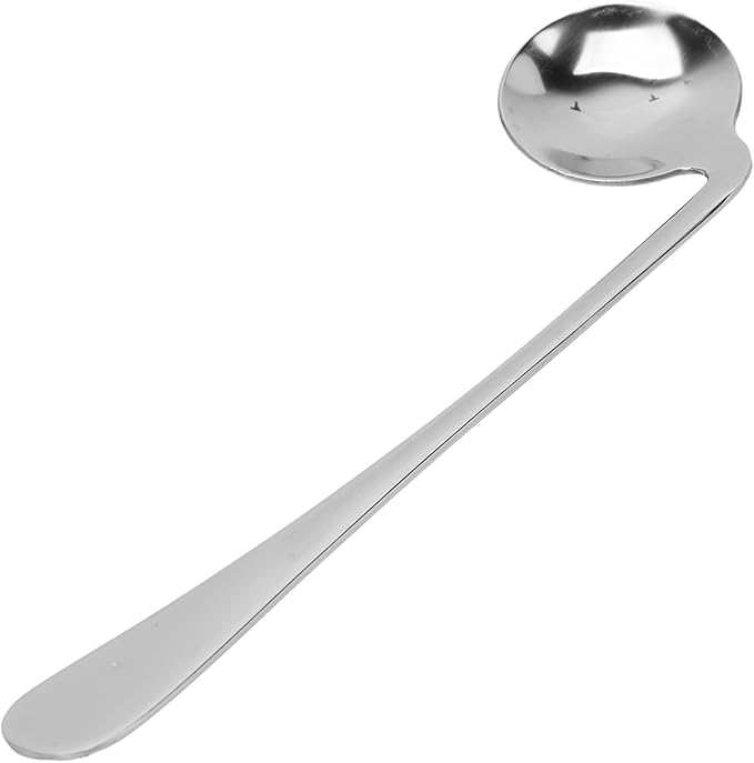 Self Feeding Curved Utensil Angled Spoon, Stainless Steel Curved Spoon, for Hand Tremors, Joint Pain or Elderly Use, Left Right Handed Grip Easy Offset Spoon(Right Hand)