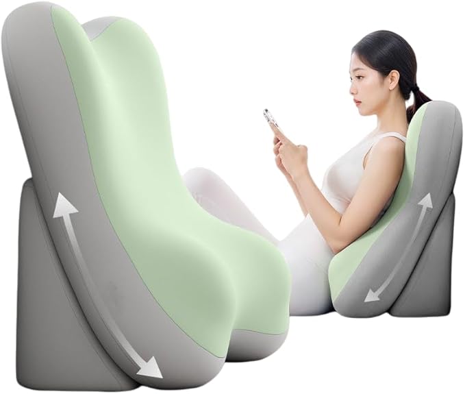 Luxury Reading Pillow for Bed - Backrest Cushion for Sitting Up in Bed, Sofa Ergonomic Support for Reading, Watching TV, Gaming Relieves Back & Neck Discomfort, for Adults,Seniors(Green)