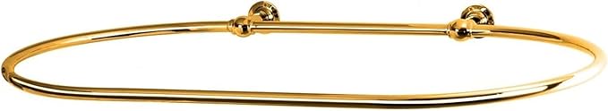 Oval Shower Curtain Rail Rod For Bathroom, Ceiling Mounted for Clawfoot Tub, Large and Heavy Duty Wall Mounted with Adjustable Support - 45 x 25 Inch (Free Curtain Rings) (Gold)