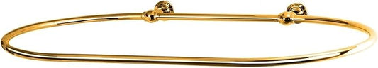 Oval Shower Curtain Rail Rod For Bathroom, Ceiling Mounted for Clawfoot Tub, Large and Heavy Duty Wall Mounted with Adjustable Support - 45 x 25 Inch (Free Curtain Rings) (Gold)