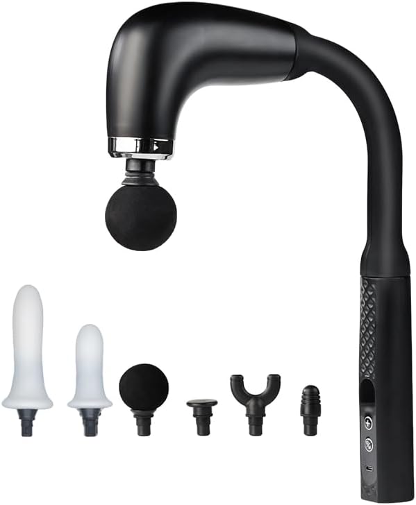 Handheld Cordless & Rechargeable Back Massager - Quiet - Full Body Massage Device for Women, Aches Relief, Sports Recovery and Deep Relaxation-Black