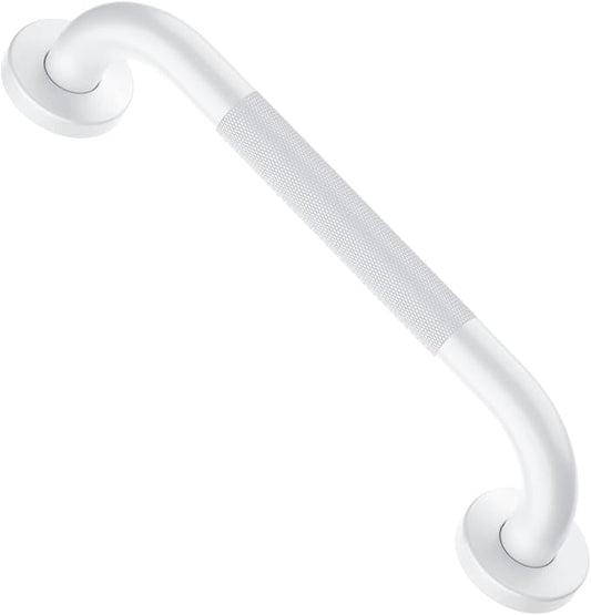 12 Inch Oil Rubbed White Shower Grab Bar w/Anti Slip Grip, ZUEXT Stainless Steel Bath Grab Bar,Bathroom Balance Bar, Wall Mount Safety Handrail Support, Handicap Injury Elderly Senior Assist Handle