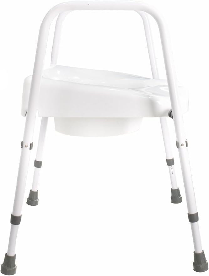 Raised Toilet Seat, Adjustable Height and Width Elevated Toilet Seat with Handles, Commode Chair for Toilet, Extra-Wide Seat, Bedside Commode, White