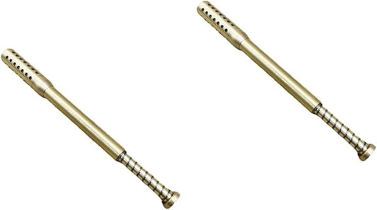 FOMIYES 2pcs Portable Moxibustion Tool Pressure Point Massage Cane Metal Holder Acupuncture Stick for Home Travel
