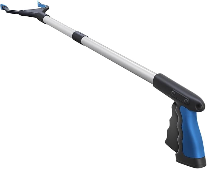 FitPlus 2024 Upgrade PowerGrip T9, Grabber Reacher Tool, Wide Jaw, Foldable, Steel Cable, with 96 Grip Points for Firm Grip, 32" with Magnet