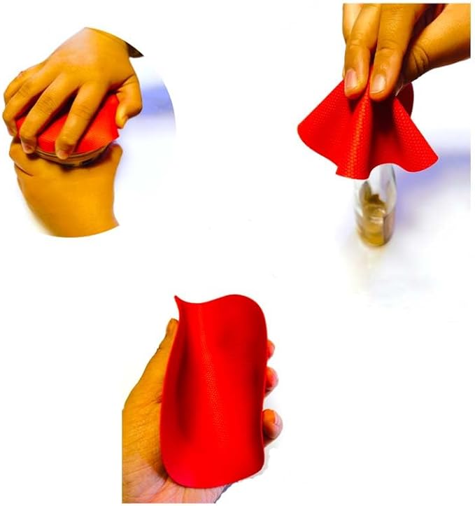 4pcs Rubber Jar Opener Bottle Gripper Non Slip Pad Multi-function Can Opener for Seniors with Arthritis Weak Hands (Circle Two)
