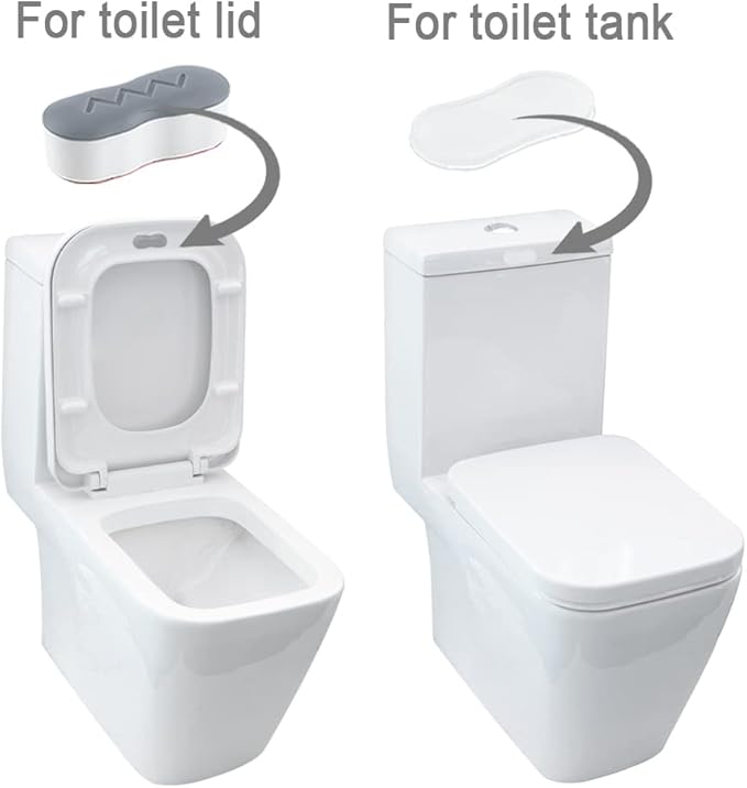 Bidet Bumpers - Universal Toilet Seat Buffer with 2 Heights Adjustment, Strong Self Adhesive (Grey & Clear, 5 for Lid, 2 for Tank)