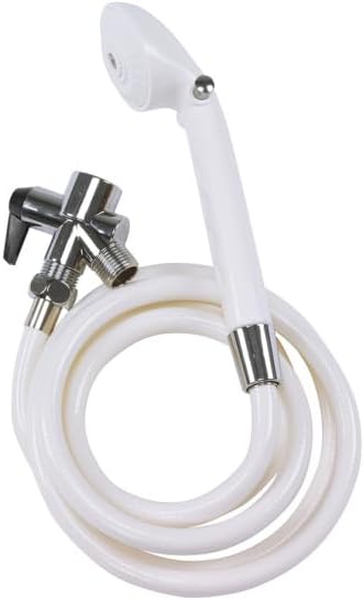 Drive Deluxe Handheld Shower Spray, 80-Inch Reinforced Hose, Built-in On/Off Switch, White