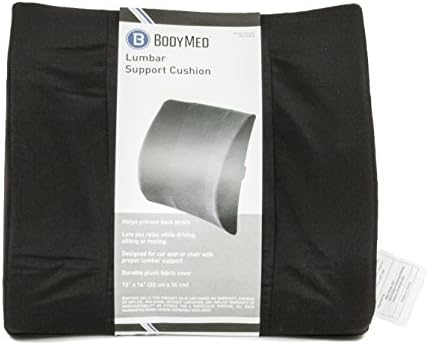 BodyMed Lumbar Support Cushion, Standard, Black – Lower Back Support for Improved Comfort – Ideal for Use at Home, in The Office, and Traveling – Durable, Adjustable, & Lightweight