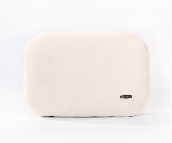 Carwales Beige Lumbar Support Pillow for Car Driving Seat Soft Latex Lower Back Support Thin Relax Home Recliner Sofa Office Accessories Chair Cushion Pain Relief