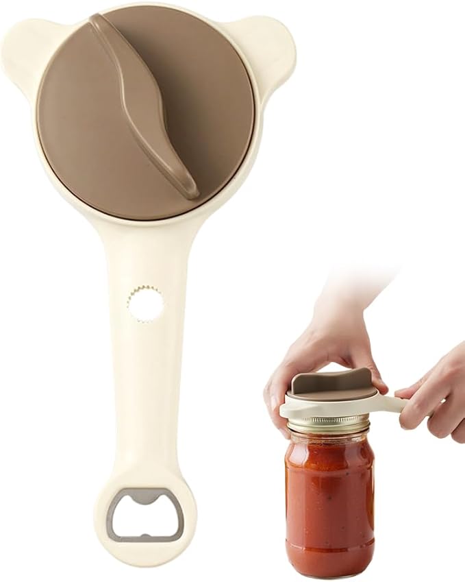 Adjustable Stainless Steel Jar Opener, 2026 New 4-in-1 Jar Opener, Stainless Steel Lid Remover for Seniors & Arthritis Sufferers, Fits Kitchen Jars, Bottles & Cans (1)