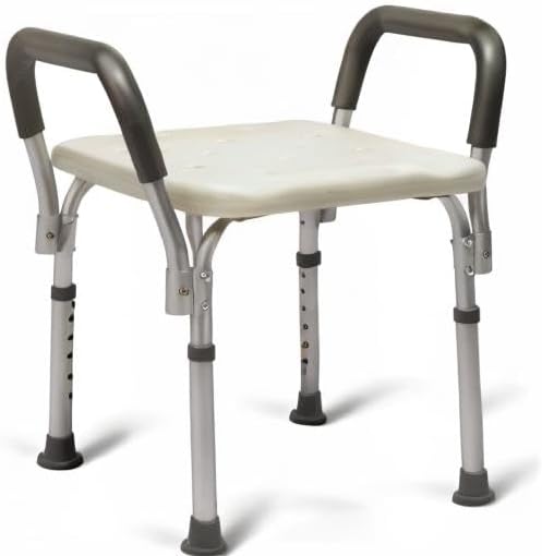 Medline Bath Bench Shower Seat with Padded Armrests, Ideal for Bathtubs, Robust Support up to 350 lbs., Comfortable and Durable