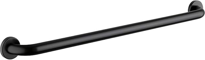 36" Stainless Steel Matte Black Restroom Grab Bar for Elderly - Wall Mounted Safety Rail, 250 lb Weight Support, Anti-Slip Handle for Toilet, Shower, Commercial & Home Bathroom